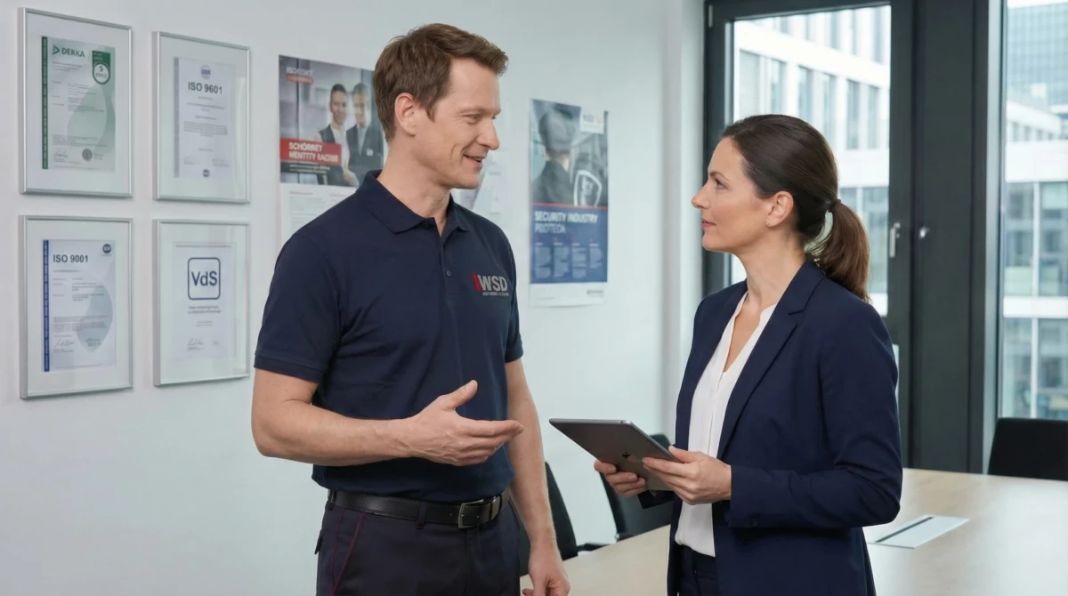 Beratungsgespr&auml;ch bei WSD permanent security mit zertifizierten Sicherheitsstandards im Hintergrund