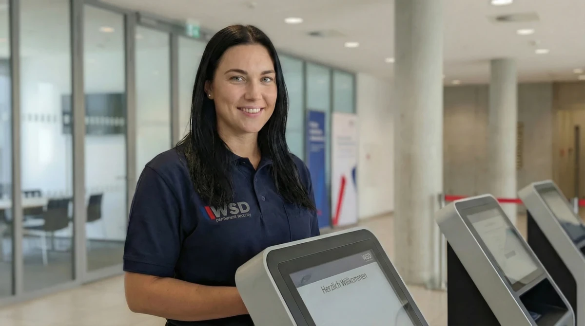 Digitale Besucherakkreditierung am Empfang eines Unternehmens in Berlin