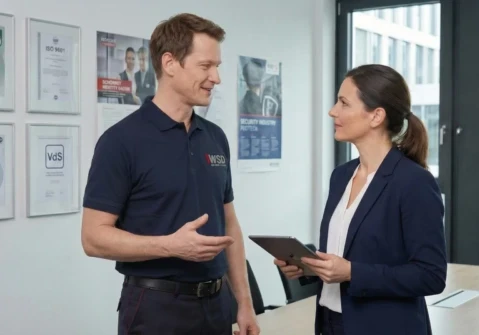 Beratungsgespr&auml;ch bei WSD permanent security mit zertifizierten Sicherheitsstandards im Hintergrund
